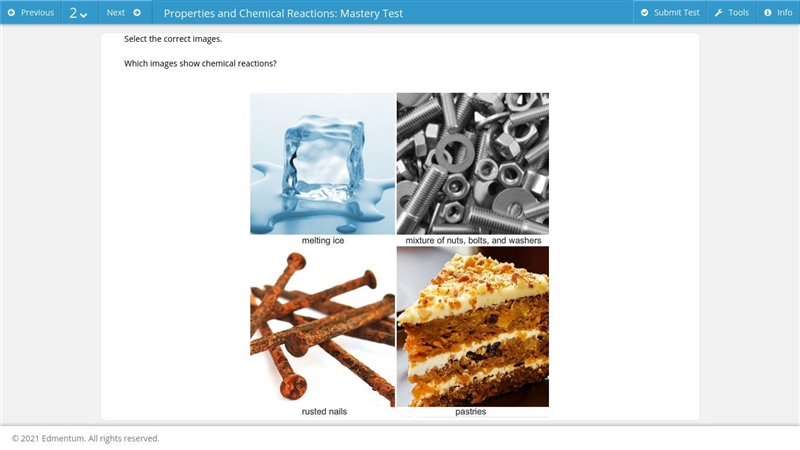 Which images show chemical reactions?-example-1