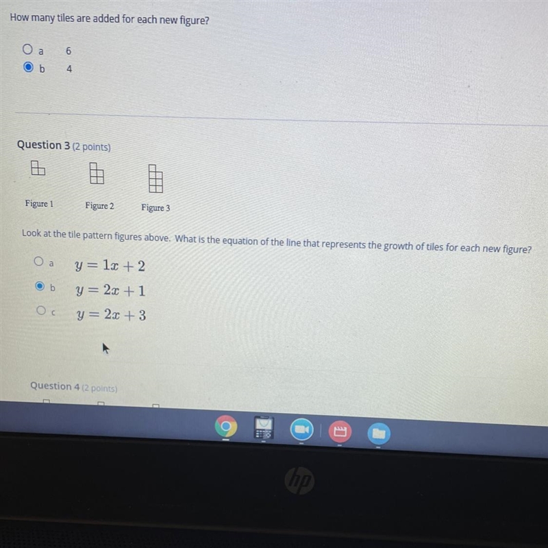 Figure 1 Figure 2 Figure 3 Look at the tile pattern figures above. What is the equation-example-1