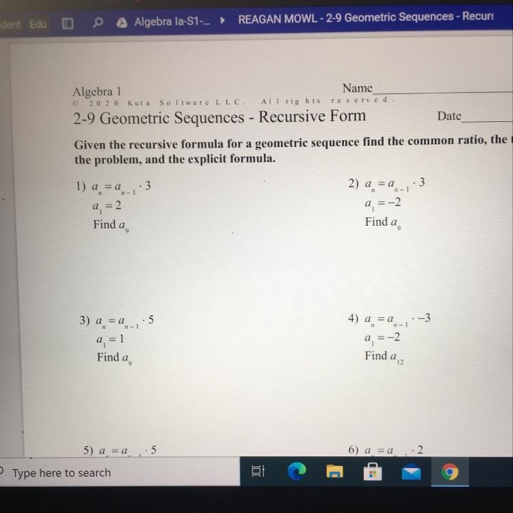 Geomatric sequences recursive form-example-1