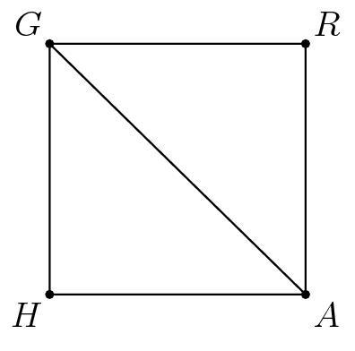 In the figure below, GRAH is a rectangle, RA=7, and GA=10. Determine AH.-example-1