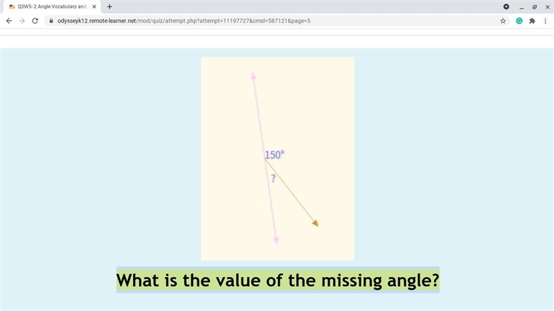 What is the value of the missing angle?-example-1