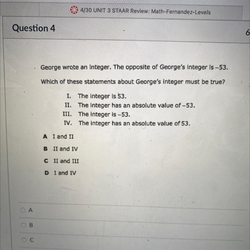 (PLEASE HELP) Which of these statements about George’s integer must be true?-example-1