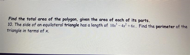 The side of an equilateral triangle has a length of ^^^ Find the perimeter of the-example-1