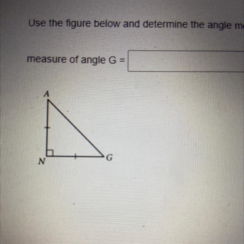 Use the figure below and determine the angle measures. what is the measure of angle-example-1