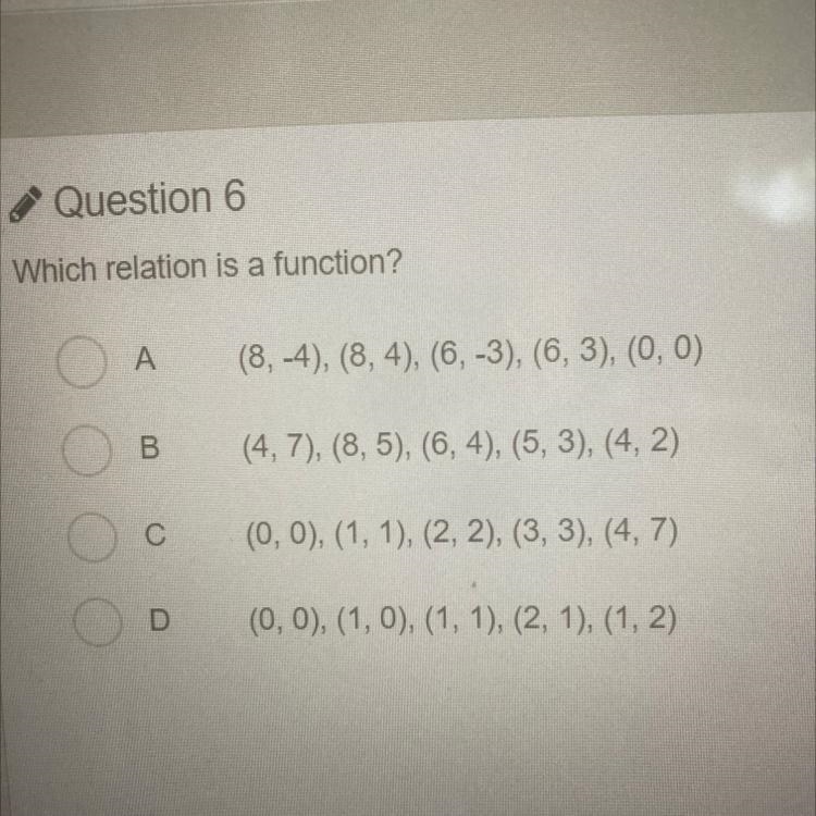 Which relation is a function?-example-1