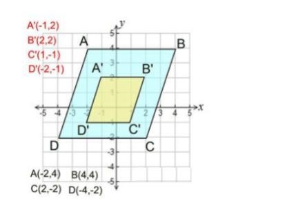 (a) Is the image of the dilation a reduction or an enlargement of the original figure-example-1