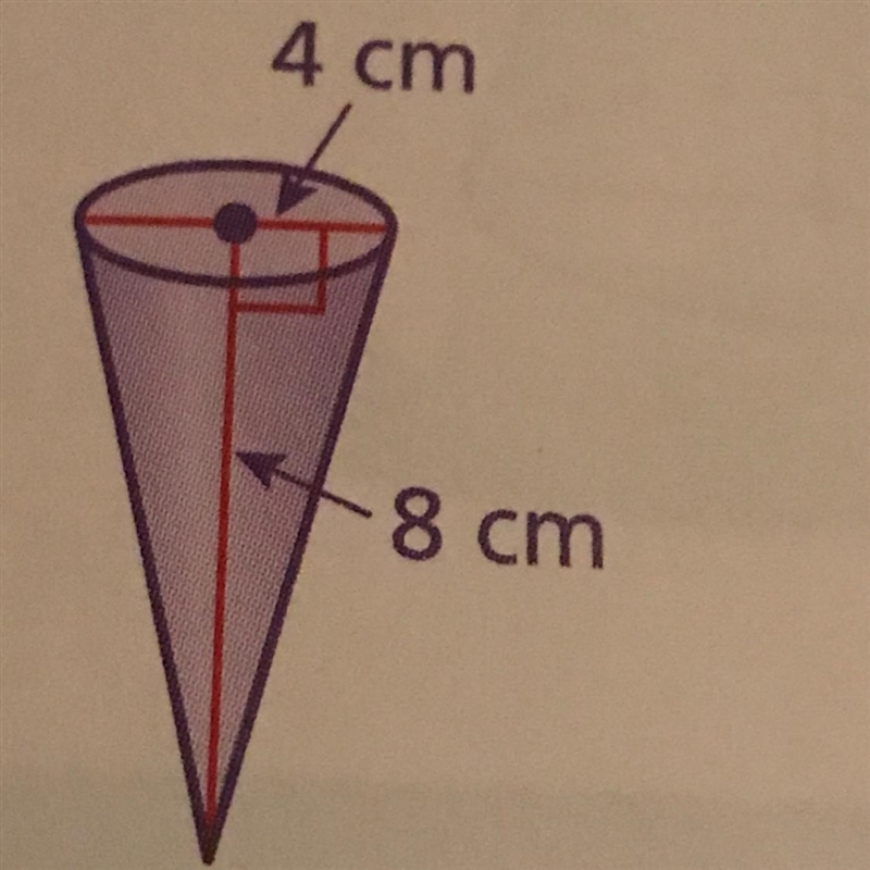 Find the volume of the cone round your answer to the nearest tenth-example-1