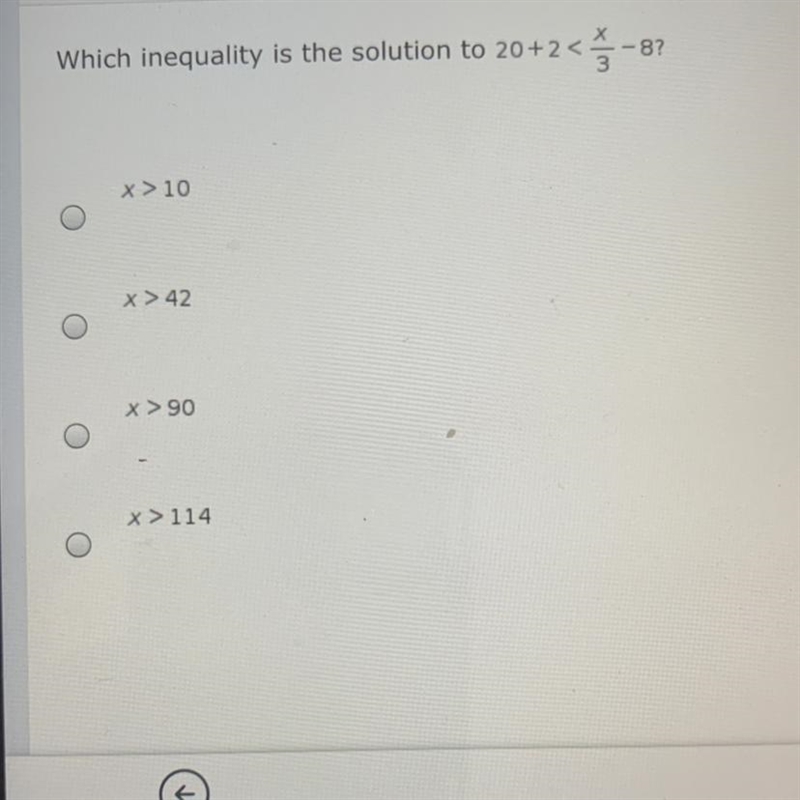 Which inequality is the solution to 20+2<. 2<5-8? ASAP PLEASE-example-1