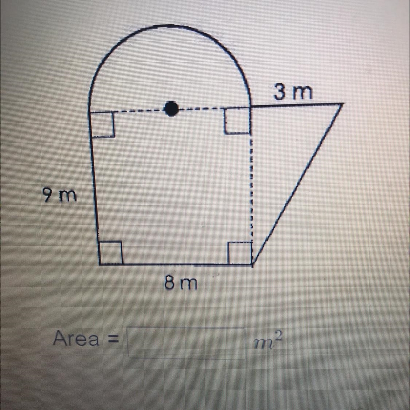 HELPP MEE!!! Find the total area of the figure below. Round your answer to the nearest-example-1