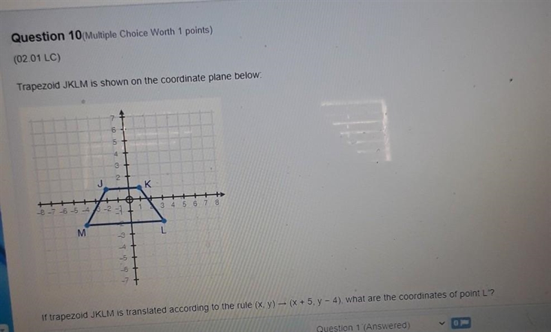 Please help answer choices are: A. (3, -3) B. (1,-6) C. (8,-6) D. (-1, 3) ​-example-1