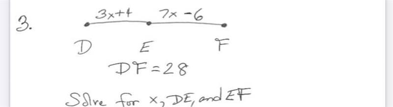 Solve for x,DE,and EF-example-1