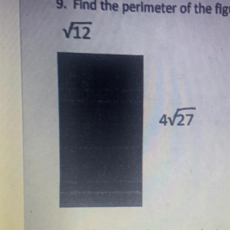 Find the perimeter of the figure. Record answer in radical form on the line.-example-1