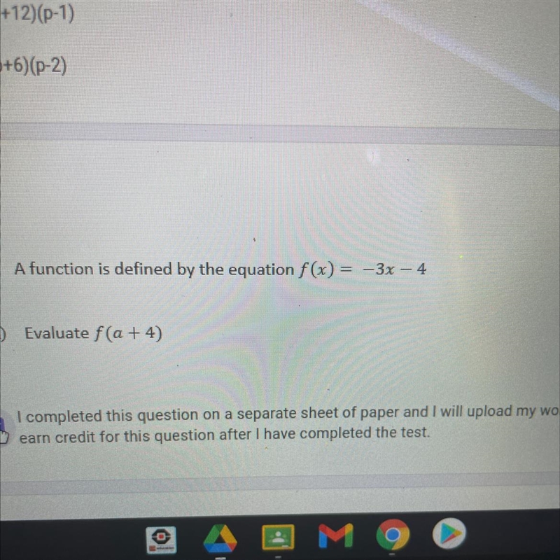 Evaluate f(a+4) pls help me w this !-example-1