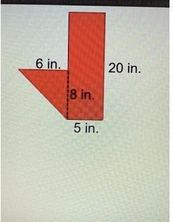 What is the total area of the shape? 124 inches squared 100 inches squared 21 inches-example-1