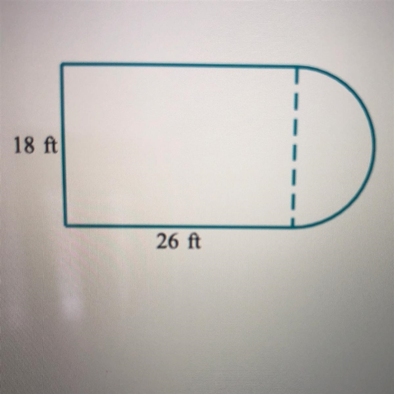 A rose garden is formed by joining a rectangle and a semicircle, as shown below. The-example-1