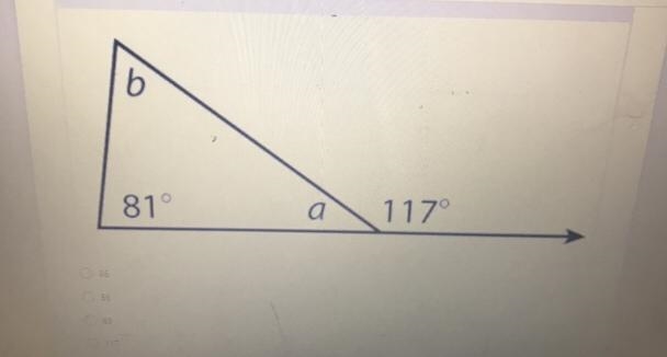 What is the measure of angle B? A. 75 B. 60 C. 30 D. 38-example-1