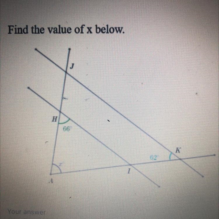 Find the value of X below-example-1