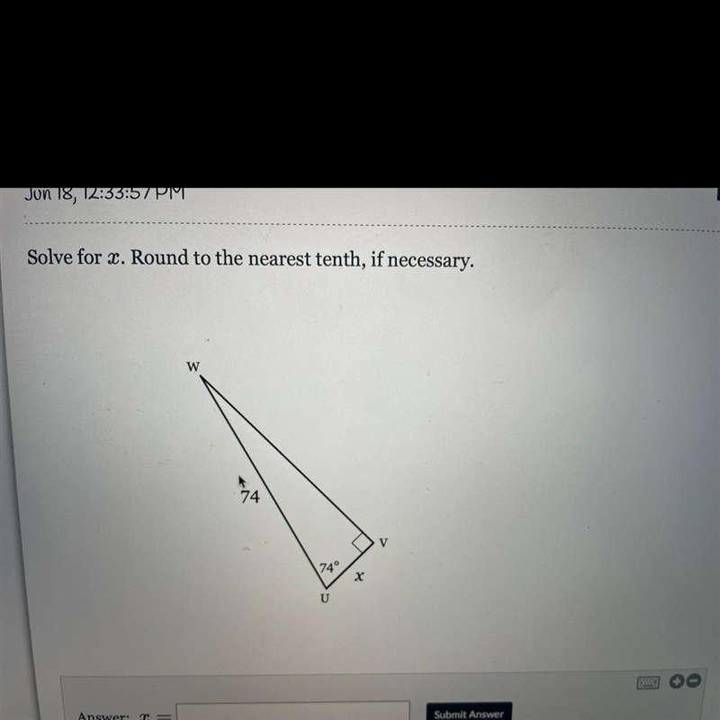 Solve for x round to the nearest tenth if necessary.-example-1