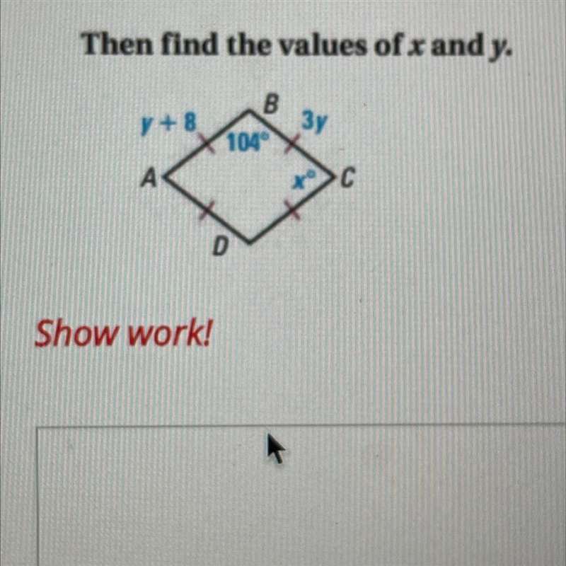 Then find the values of x and y.-example-1