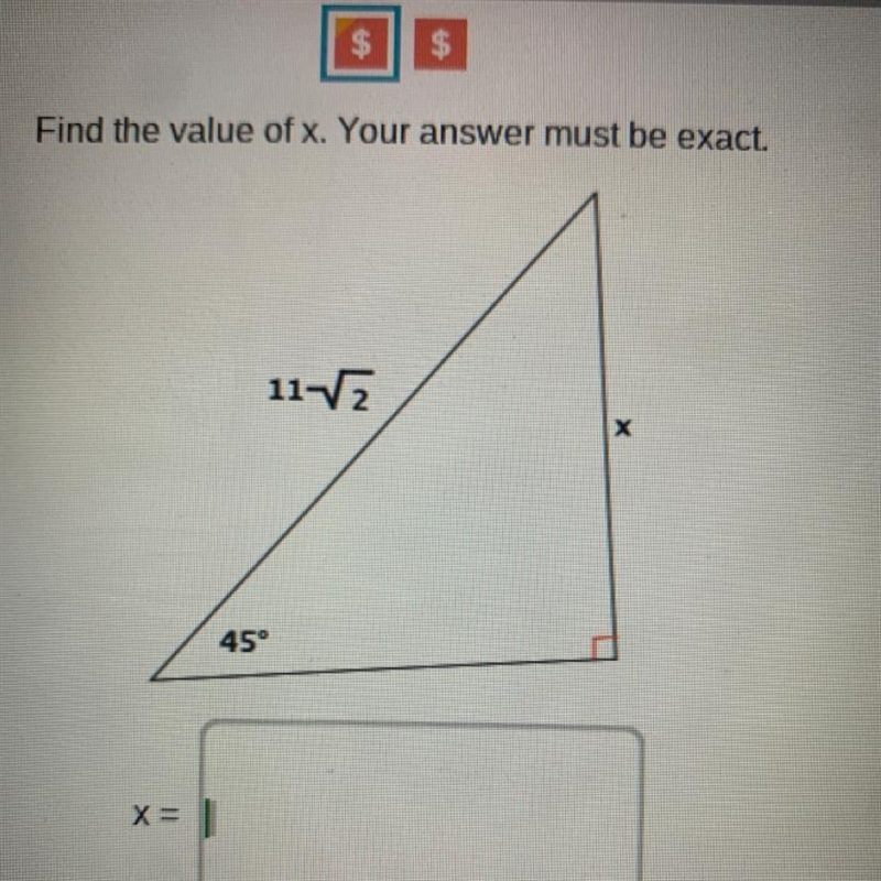 Please help me find the value of x the answer must be exact-example-1