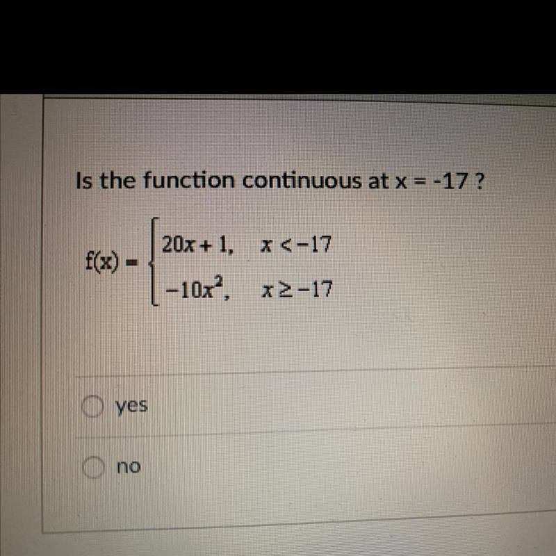 Is the function continuous at x = -17-example-1