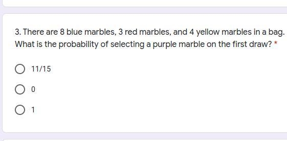 There are 8 blue marbles, 3 red marbles, and 4 yellow marbles in a bag. What is the-example-1