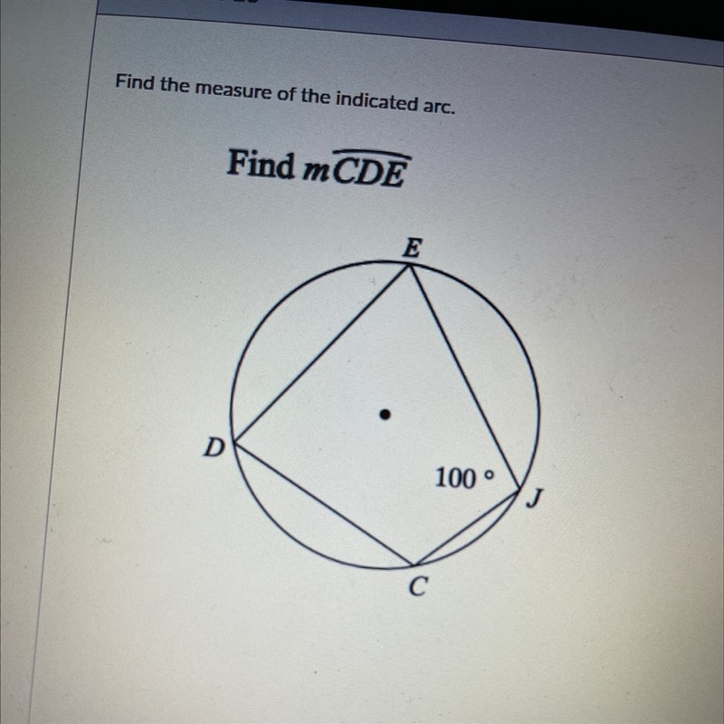 Find the measure of the indicated arc-example-1