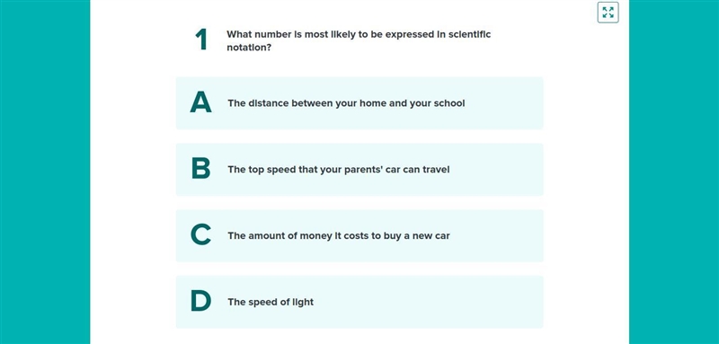 What number is most likely to be expressed in scientific notation?-example-1