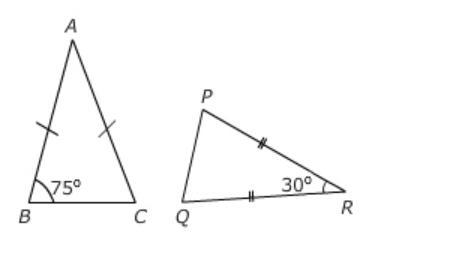 Identify the correct explanation and the similarity statement for the similar triangles-example-1