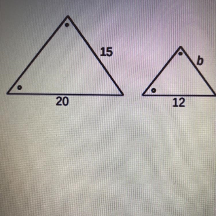 Find the value of b if triangles are similar-example-1