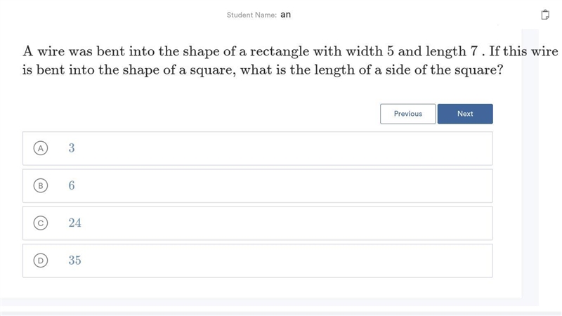 A wire was bent into the shape of a rectangle with width 5 and length 7 . If this-example-1