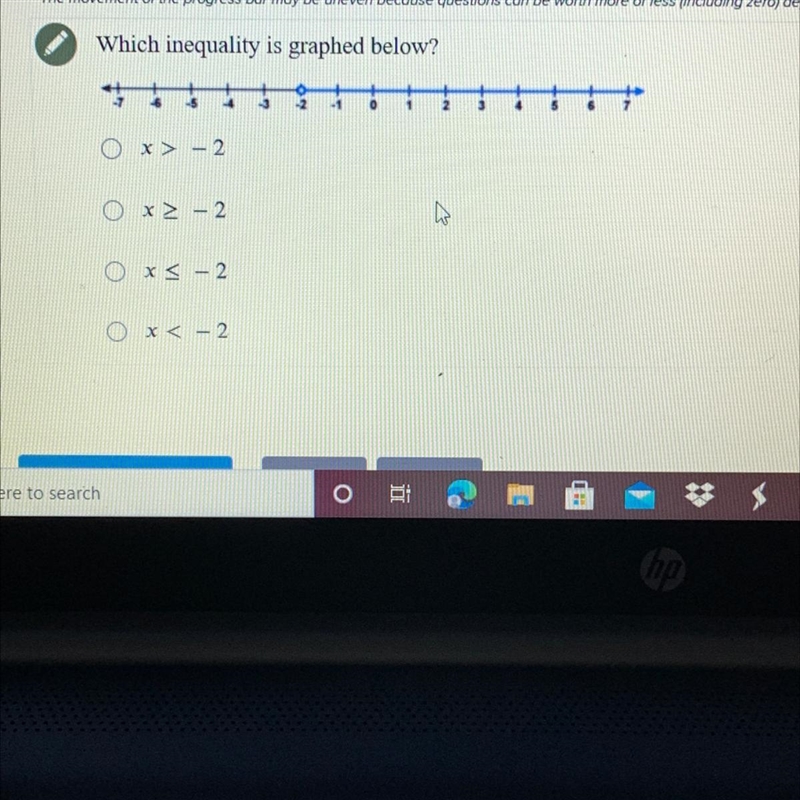 PLEASE HELP FAST! Which inequality is graphed below?-example-1