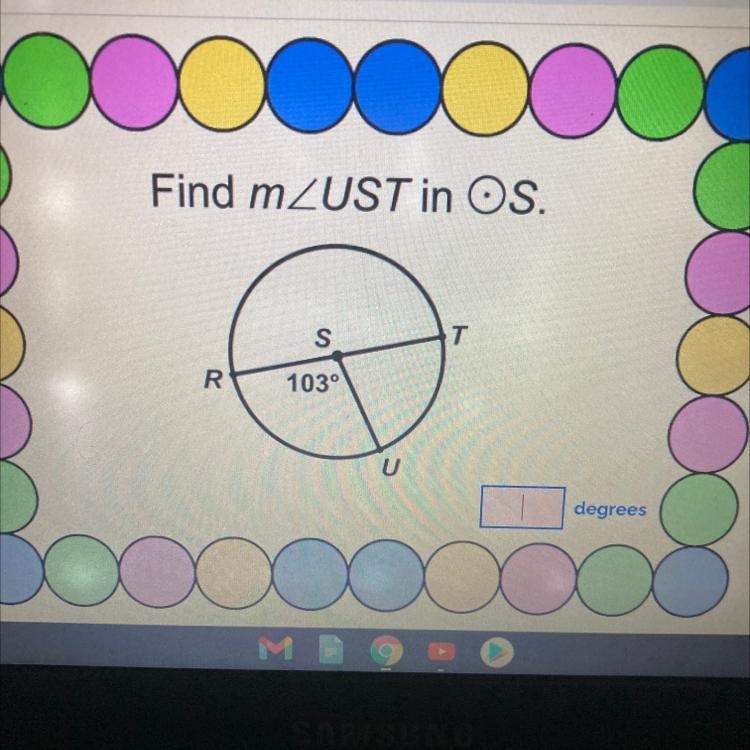 Find m RSU=103° what does UST=-example-1