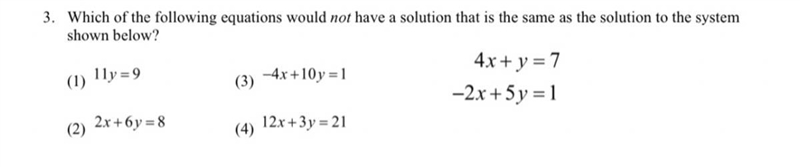 Which of the following equations would not have a solution that is the same as the-example-1