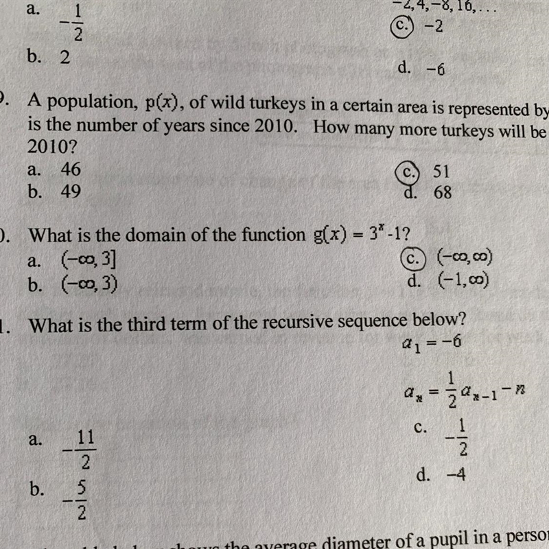 11. What is the third term of the recursive sequence below? a1=-6 an=1/2an-1-n Hurryy-example-1