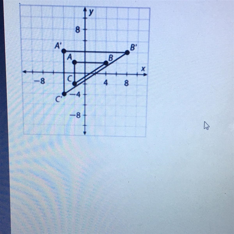 ABC was dilated to create A'B'C. What is the scale factor of the dilation?-example-1