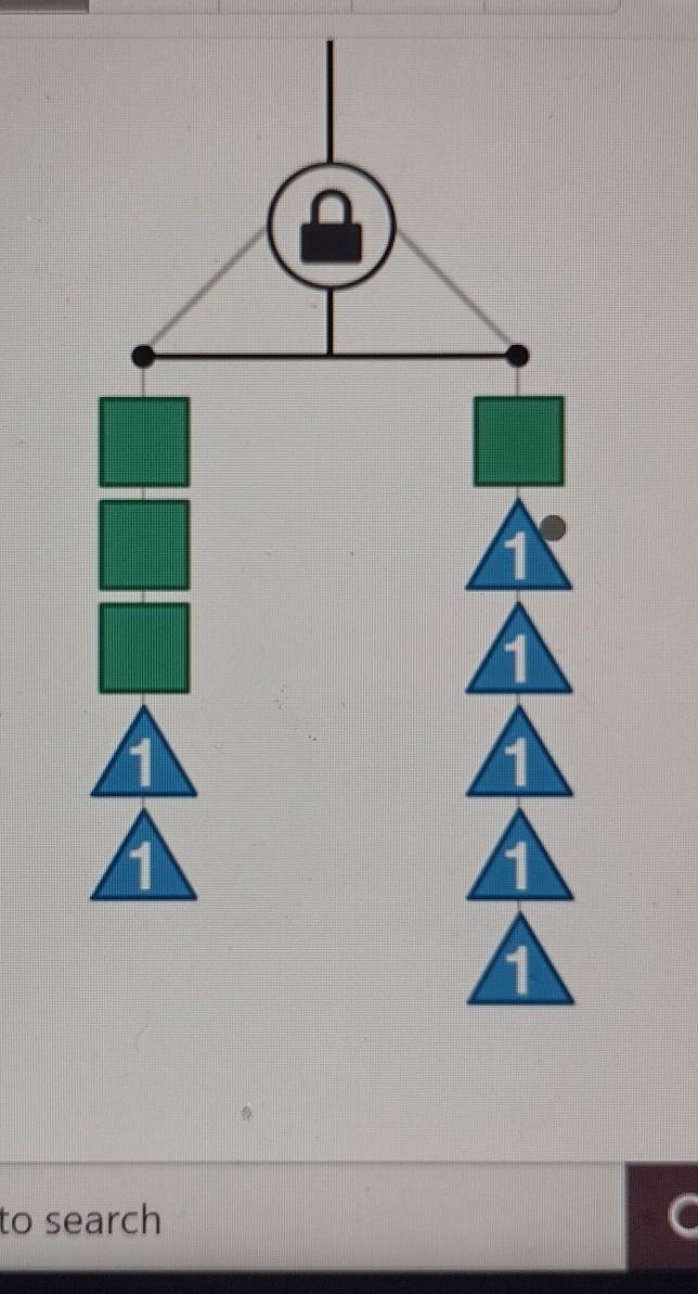 How many pounds are the squares to make them equal?​-example-1