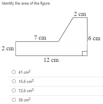 Identify the area of the figure.-example-1