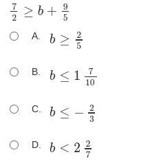 Choose the solution to this inequality. 72≥b+95-example-1