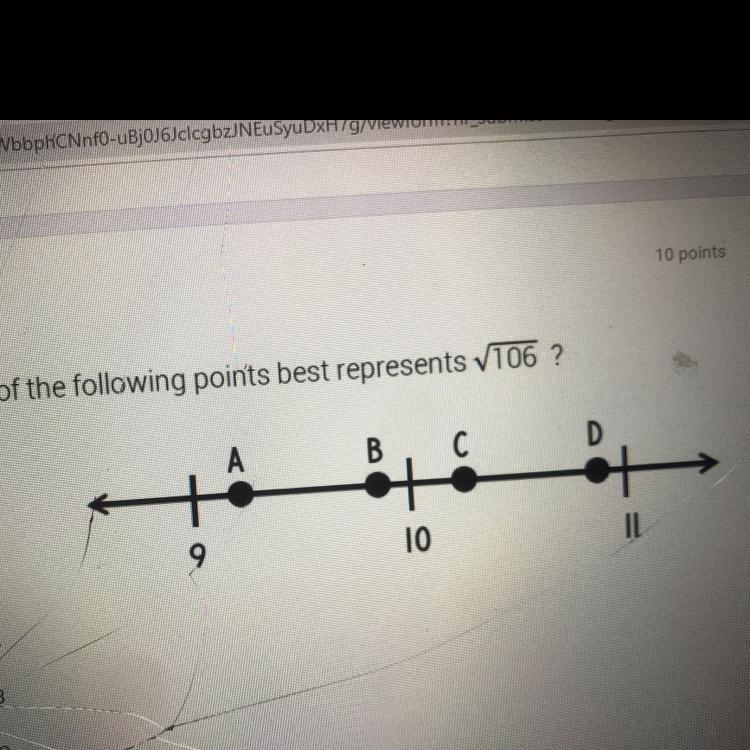 Which of the following points best represent ...-example-1