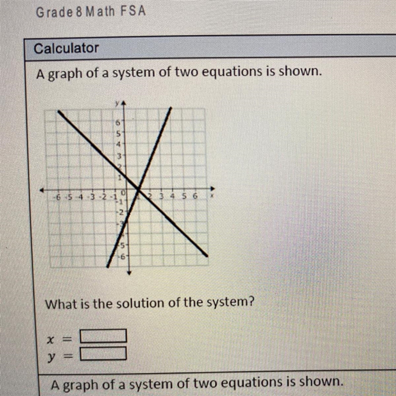 A graph of a system of two equations is shown. PLEASE HELPP!!!!!-example-1