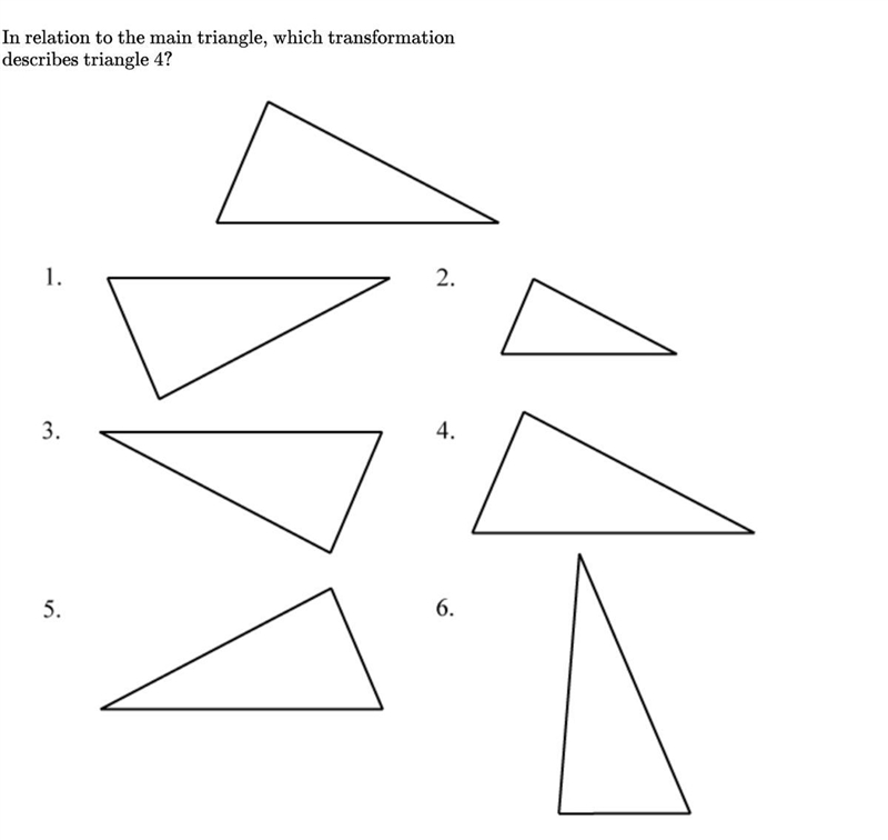 HELP PLEASE: GEOMETRY a. dilation b. translation c. reflection d. rotation e. none-example-1