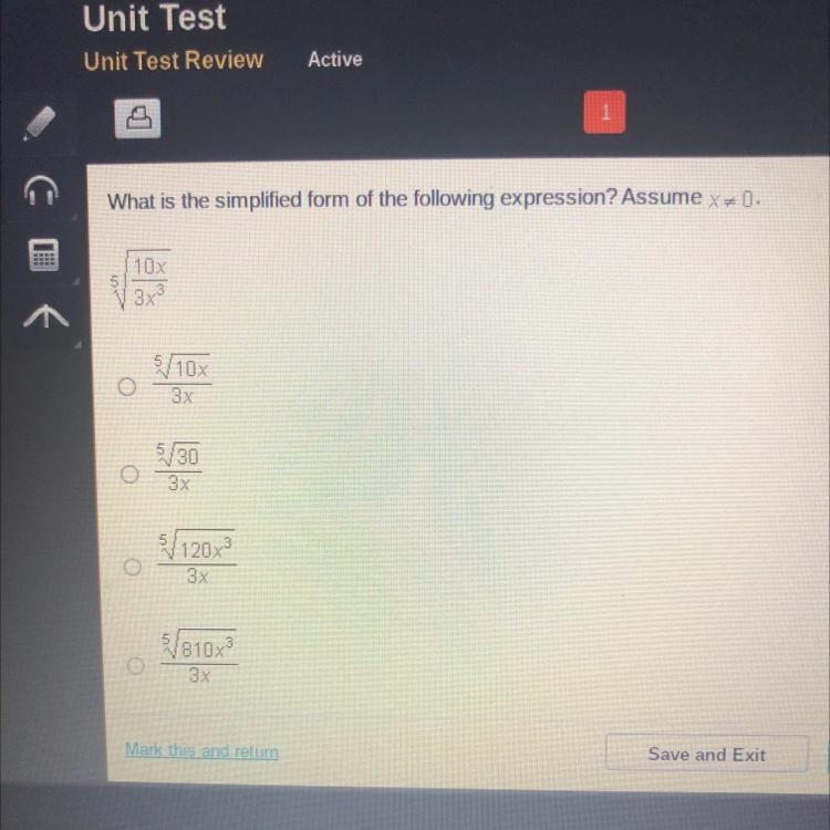 What is the simplified form of the following expression? Assume x. 0. 10х 5 3х3 510х-example-1