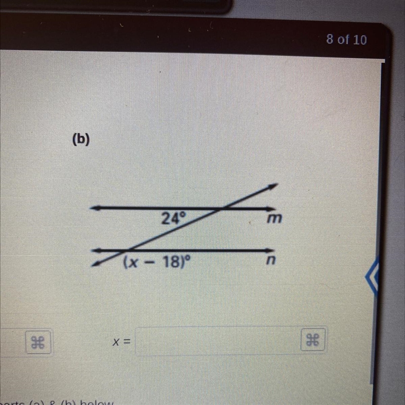 Find x and explain how you found it-example-1