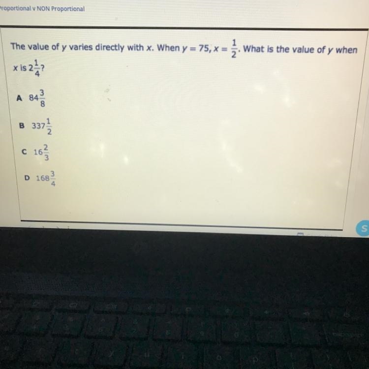 What is the value of y when IN The value of y varies directly with x. When y = 75, x-example-1