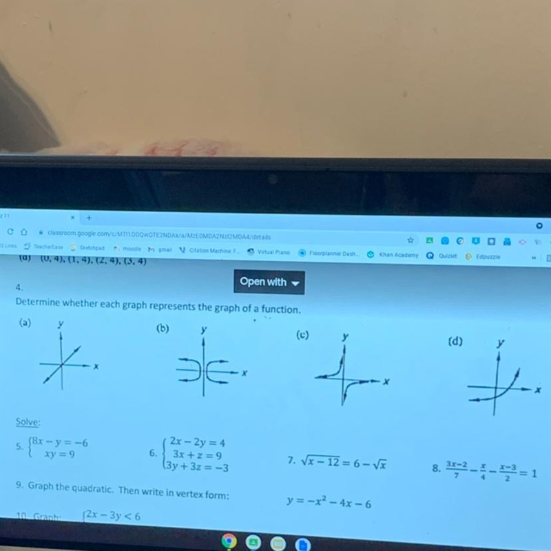 Which of these graphs represents a function?-example-1