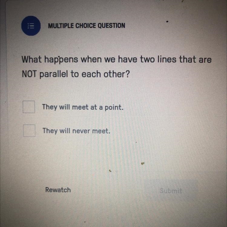 What happens when we have two lines that are NOT parallel to each other? They will-example-1