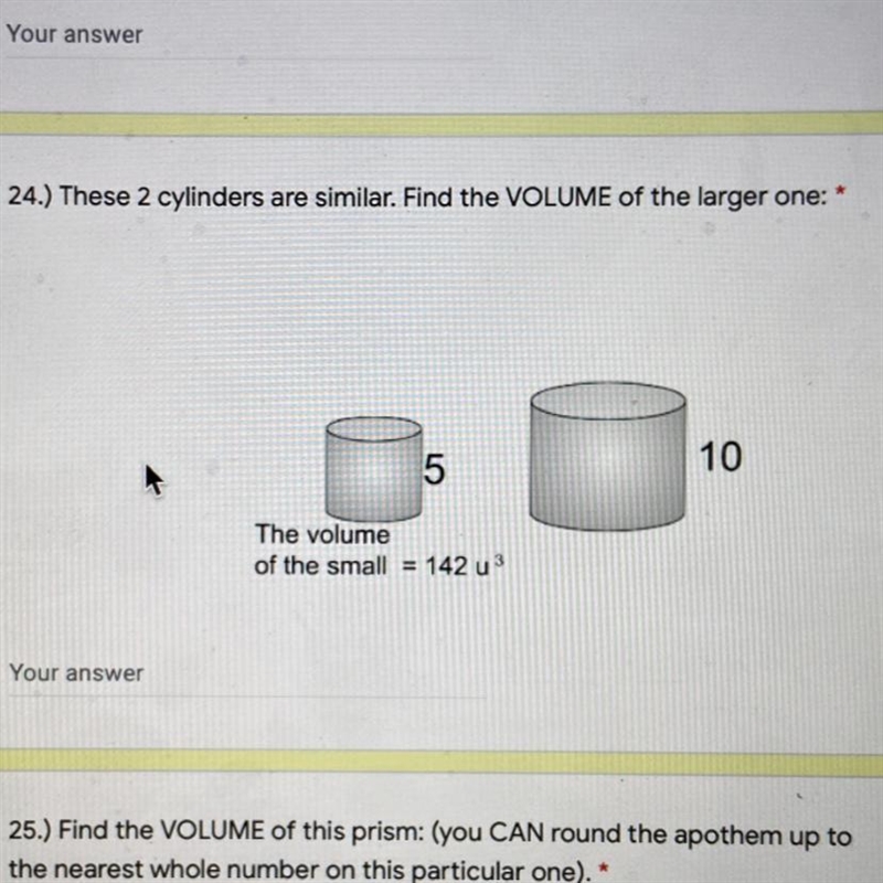 Find the volume of the larger one pls-example-1