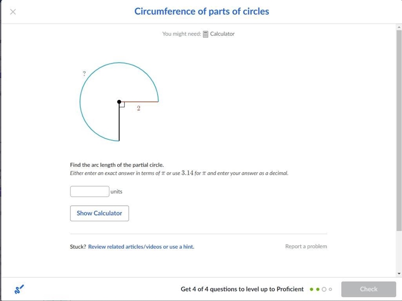 Find the arc length of the partial circle.-example-1