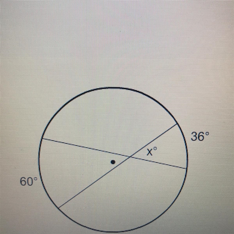 Help plss What is the value of x A. 36 B. 60 C. 48 D. 30-example-1